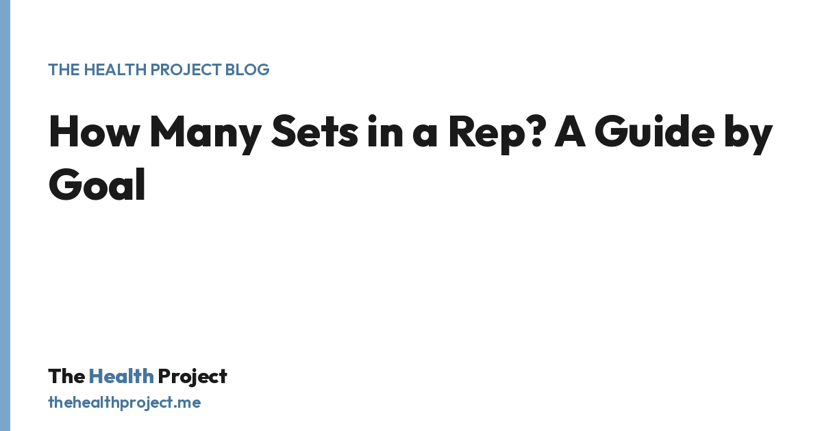 How Many Sets in a Rep? A Guide by Goal, a title card from The Health Project blog