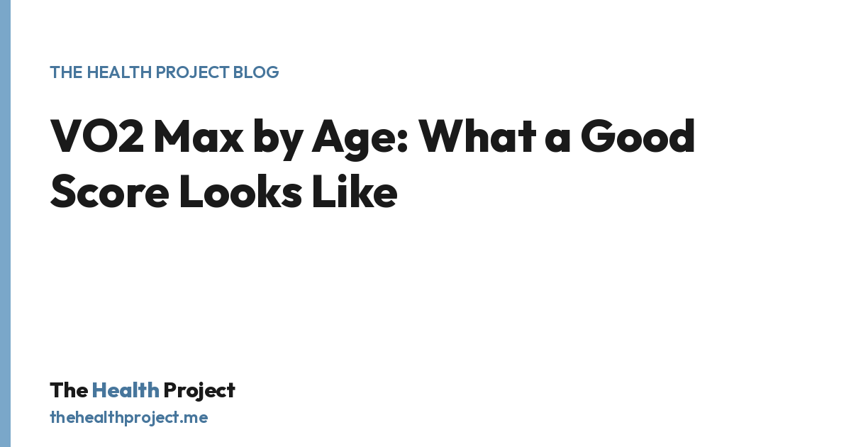 VO2 Max by Age: What a Good Score Looks Like, a title card from The Health Project blog